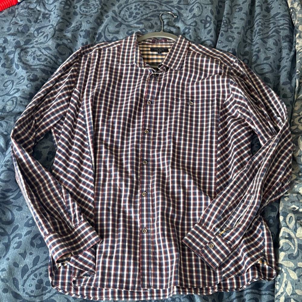 Ted Baker Multicolor Checkered Button Down Shirt